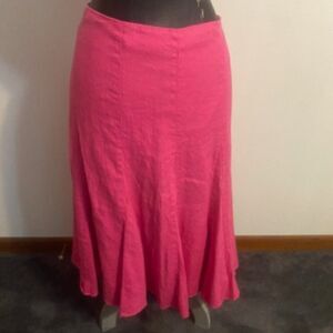 Liz Claiborne Pink Linen Fit and Flare skirt, size 16
